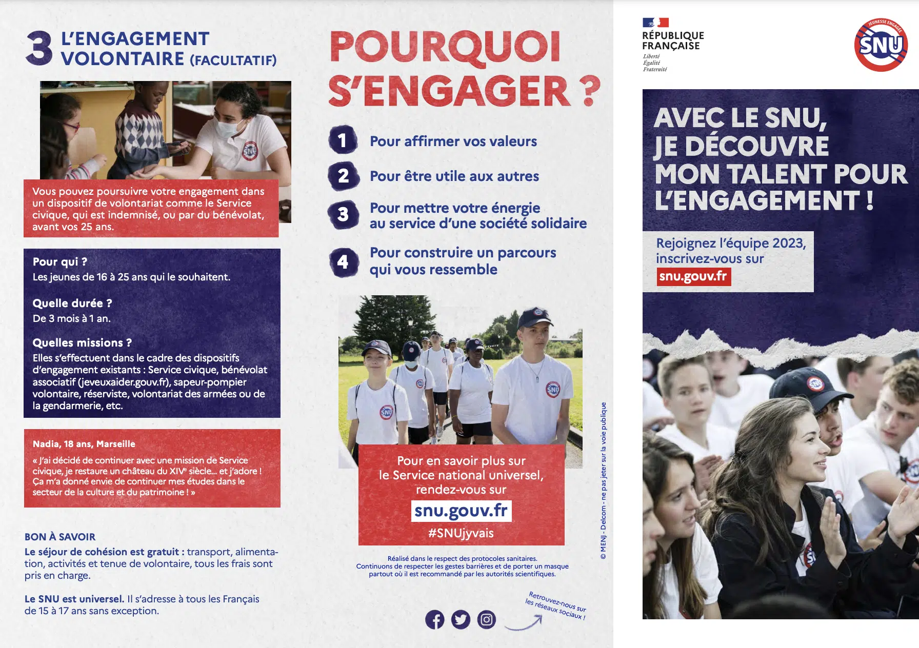 Le dépliant général A4 SNU 2023